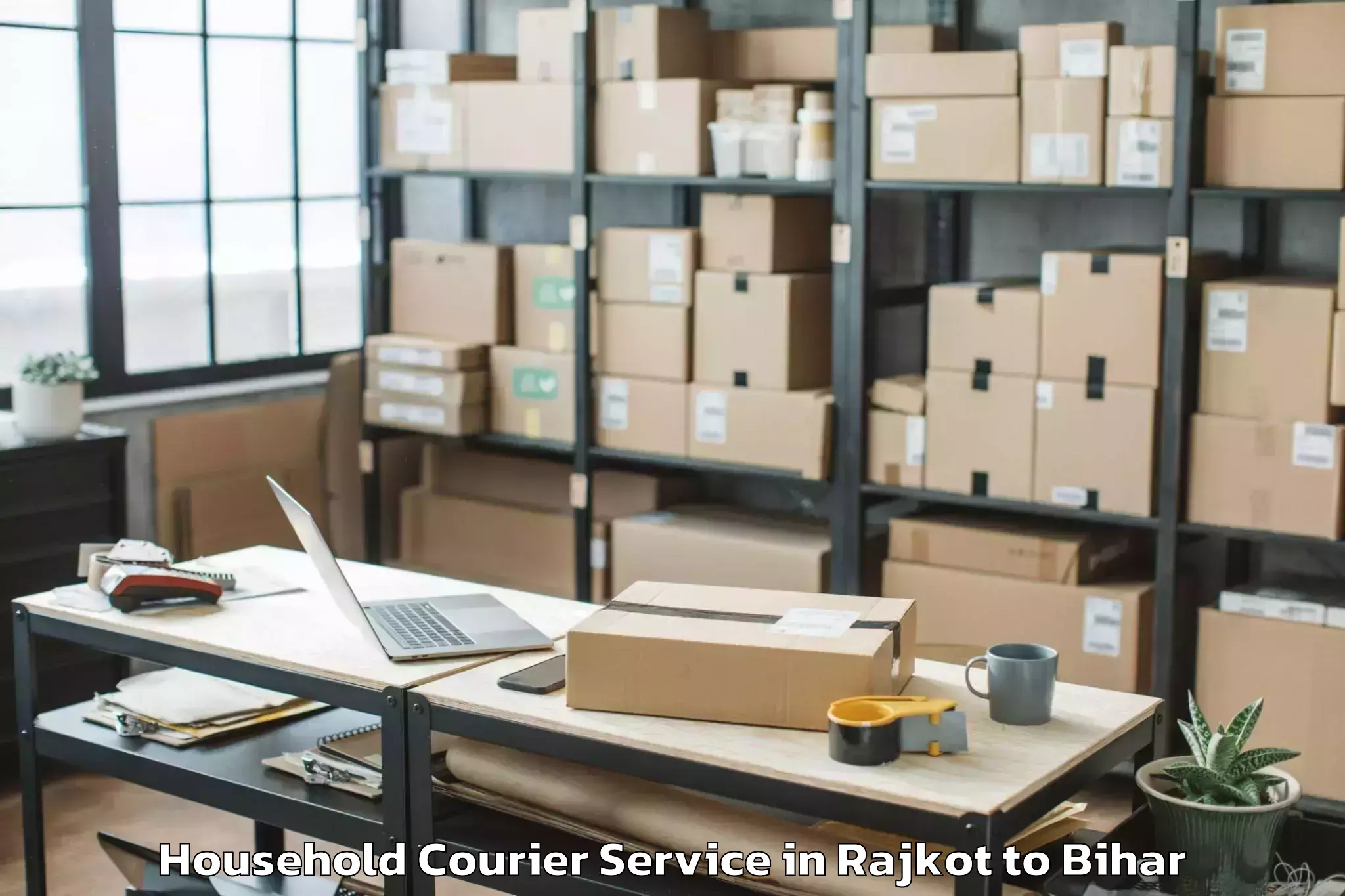 Book Rajkot to Lauriya Household Courier Online